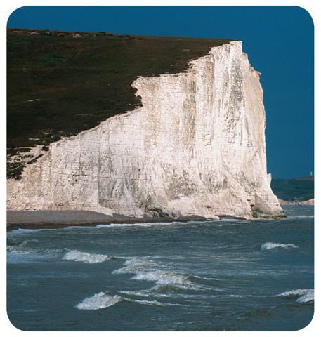 Kevin Schafer/CORBIS Figure 4 The white cliffs in Dover, England, are composed almost entirely of calcium carbonate, or chalk.