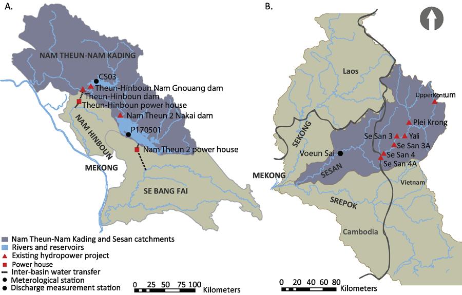 2. HYDROLOGY OF SESAN AND NAM THEUN- NAM KADING CATCHMENTS The Nam Theun-Nam Kading River is a tributary of the Mekong and is situated largely in a mountainous area and in higher elevations (Figure