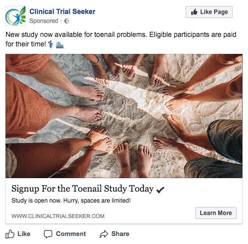 Recruitment strategy Clinical trial sites Internal databases (Linear has 14,000 patients on file) Targeted advertising campaign Recruitment vendor (Clinical Trial