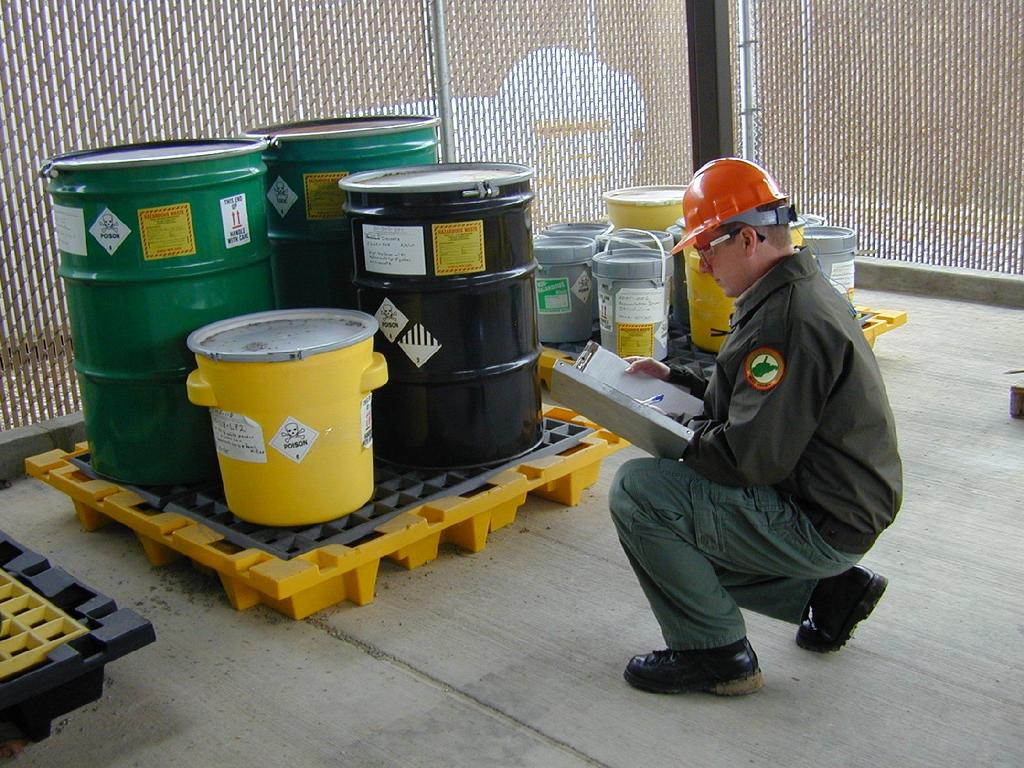 Improper storage of hazardous chemicals- both products and wastes-incompatible inspection of containment materials, using hazardous products when non-hazardous products are available and inadequate