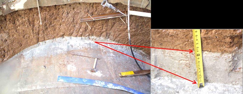 Case histories of two components backfill mix: Madonado Tunnel View of the hardened grout as can be seen in