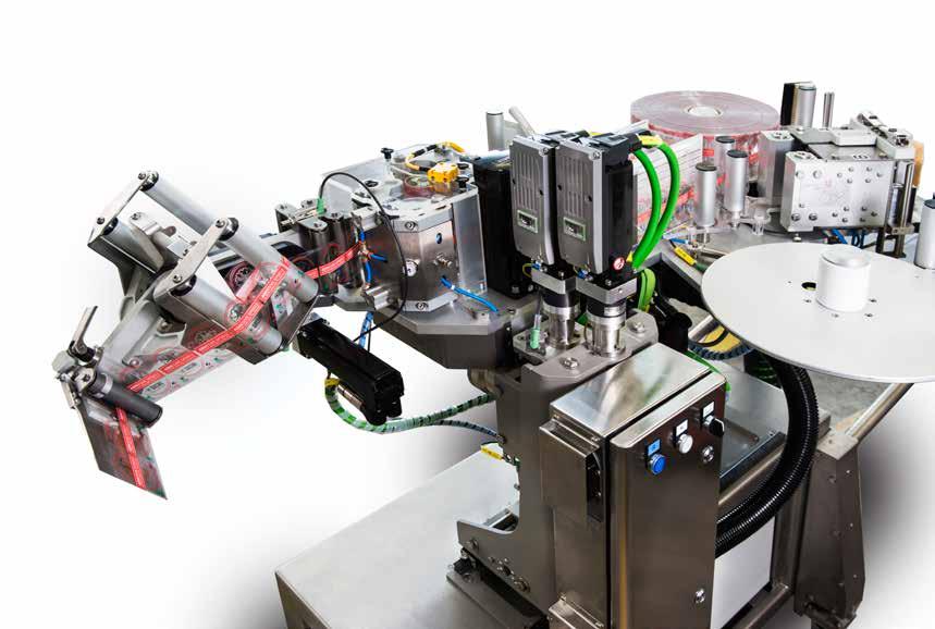 SPS Inclinable Label Applicator Labelling has never been more flexible An articulated arm allows modification of the angle between the flat surface