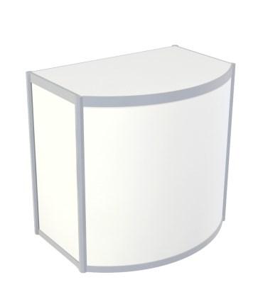 Diagonal Curved Cabinet without Doors 2 meter Curved Corners Cabinet with Sliding Doors & Lock 42 1/4 w x 36 h White Advance