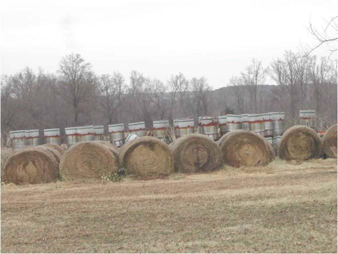 on: Storing method and location Bales are not butted together on ends, are on a flat, poorly drained site,