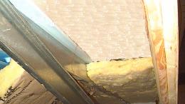 3 fiberglass batt insulation were installed to extend the insulation over the top plate to the floor of the soffit.
