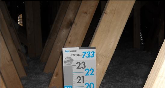 Roof Ceilings: Loose Fill Attic rulers appropriate to the material shall be installed and evenly distributed throughout the attic to verify depth: one ruler for every 250 square feet and clearly