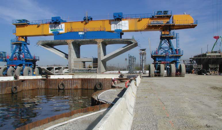 High Load Capacity KFM Stockton Barge Slip Stockton, California The barge slip was designed for the transportation of precast concrete bridge segments to be used for the East Span Replacement of the