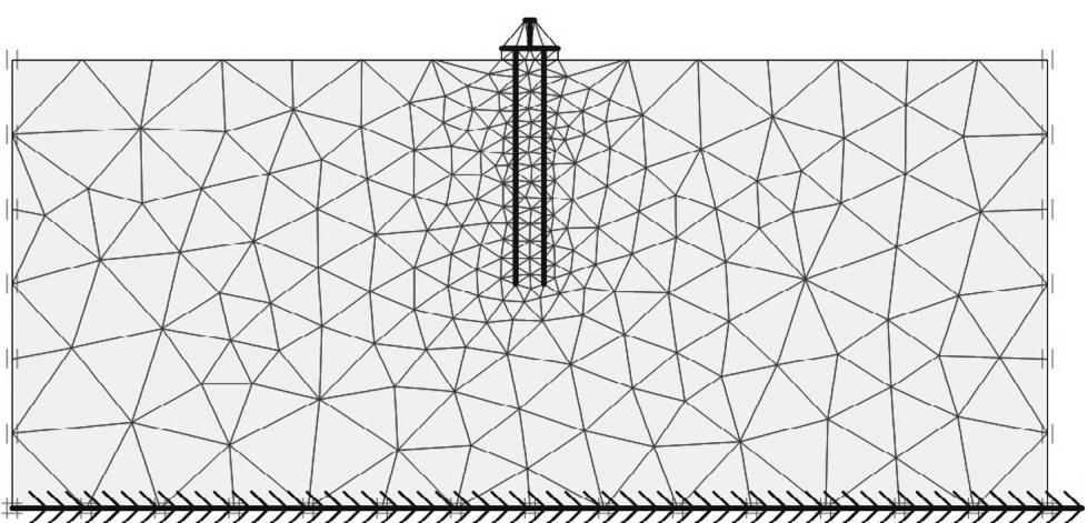 degree-of-freedom composed of a column and concentrated mass which is rigidly connected to the cap of micropiles with 1.25m in height. The Mass superstructure equals to 40ton.