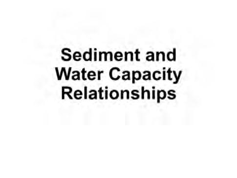 Hydrogeology Sediment and Water Capacity Relationships Void