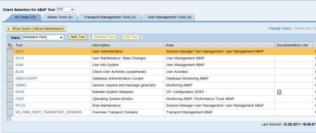Central Tool Access Central Entry Point to administration tools for managed systems Central access to important