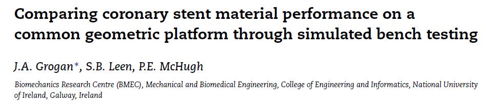 Mechanical Performance of Permanent and Absorbable Metal Stents Mechanical properties of typical bioabsorbable metals developed to date