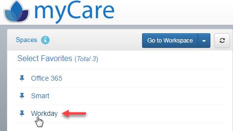 Accessing Workday on a Laptop Step 1: Log into https://mycare.com with your Aegis credentials.