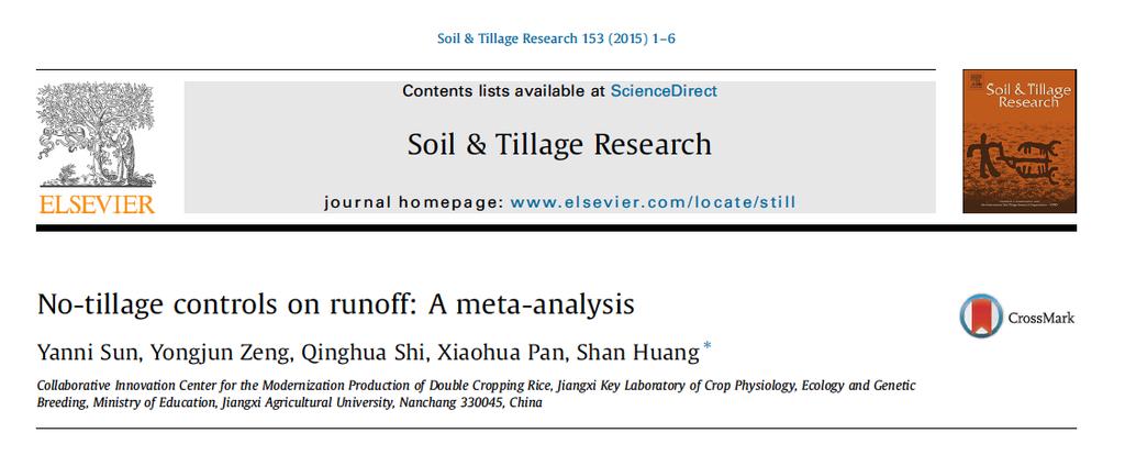 No-till reduced runoff by 27% compared to conventional tillage;