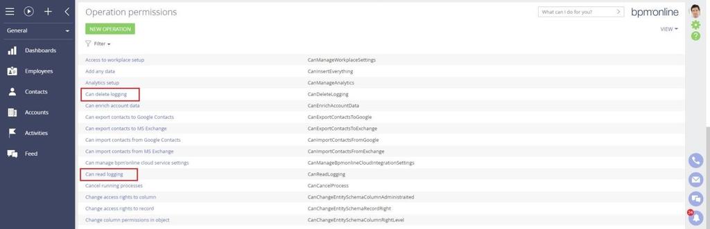 code) and deleting logs ( Can delete logging operation, CanDeleteLogging code).