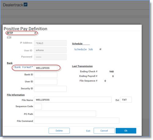 General Ledger General Ledger Dealertrack DMS 17.3 Release Notes New Features Transmitting your Wells Fargo Positive Pay has always been secure, now it s more secure using enhanced technology.