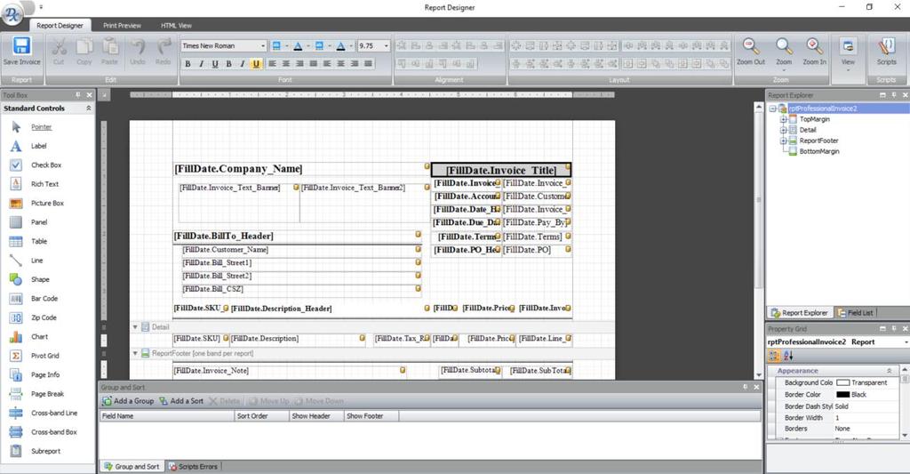 13.0 Invoice Designer 2 The invoice designer is utilised in order to customise the various templates (i.