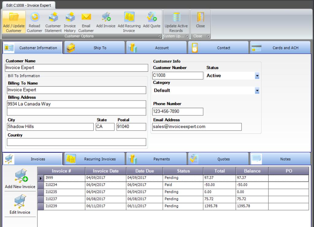 5.3 Edit Customer The Edit Customer box enables you to edit the selected customer from the display list.