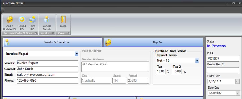 d 8.11 Order Items Tab s 1) In order to create the PO, you need to begin by adding products to the PO.