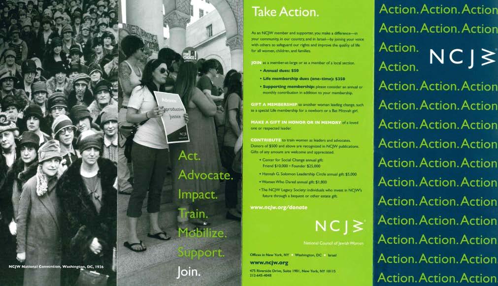org. 50/pk NCJW Action Brochure four-panel brochure highlighting NCJW's