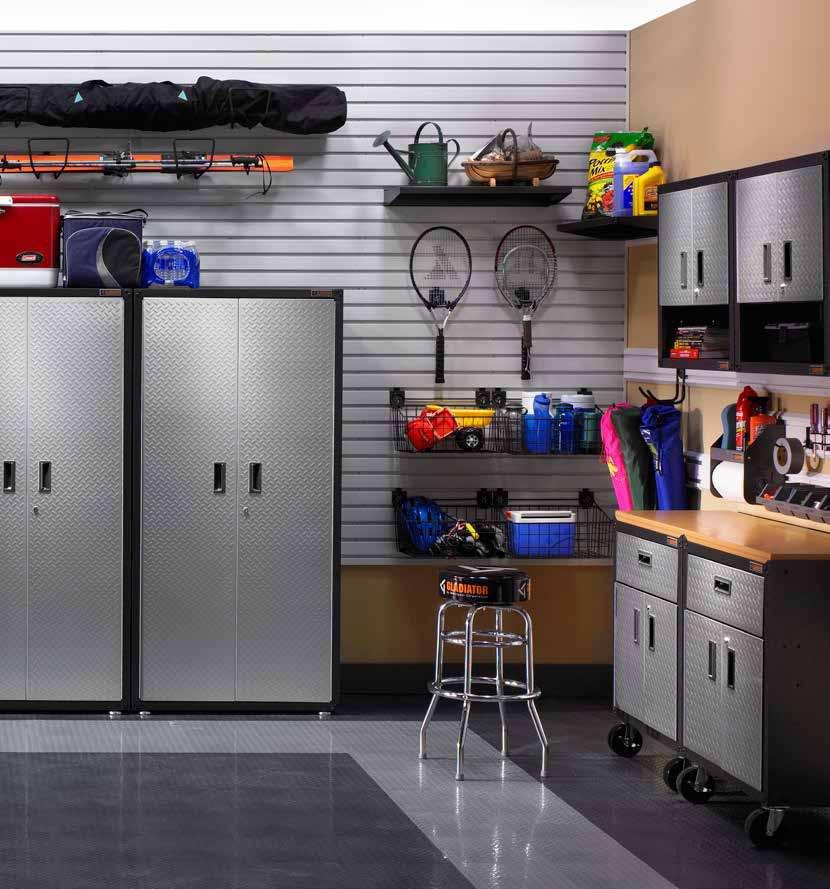 A flexible organisation system designed to create a seamless look in the garage CREATE A WALL ORGANISATION SYSTEM GET YOUR GEAR OFF THE FLOOR AND ONTO THE WALL GIVE EVERY ITEM A HOME OF ITS OWN KEEP