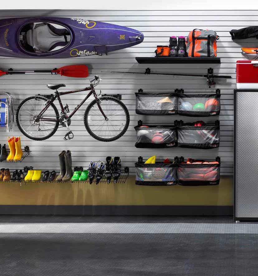 TITLE HERE Gladiator Garageworks Features an innovative wall system with heavy duty sliding wall components