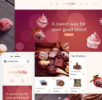 SweeTella Free Sweets Store OpenCart Template It is responsive, so you can generate more revenue and maximize your profit.