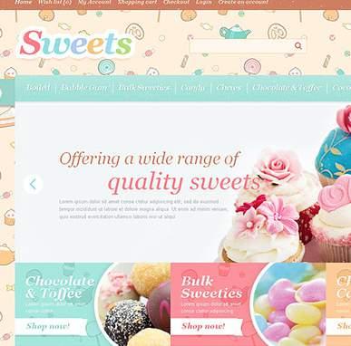 Sweets OpenCart Template The fully responsive design of this template will help you eliminate the difference between the real shop and online one with the high-quality images of