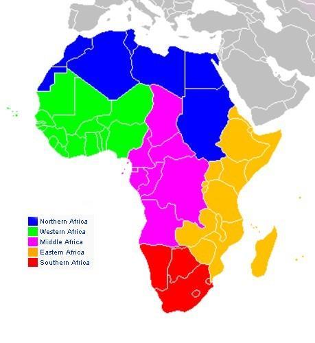 ADMINISTRATIVE AREAS OF AfBSA To enable AfBSA to be truly regional Africa has been divided into five regions namely: