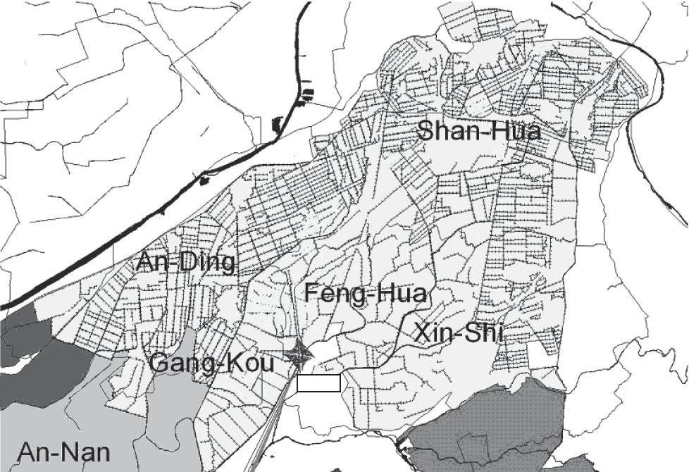 38 Journal of Marine Science and Technology, Vol., No. (3) g-wen An-Nan An-Ding Gang-Kou Shan-Hua Feng-Hua Xin-Shi STSP Fig. 3. District of Hsin-Hua around Southern Taiwan Science Park.