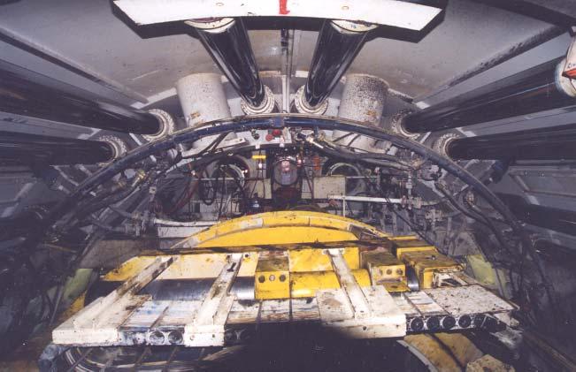 The hydraulic jack system inside the boring machine.