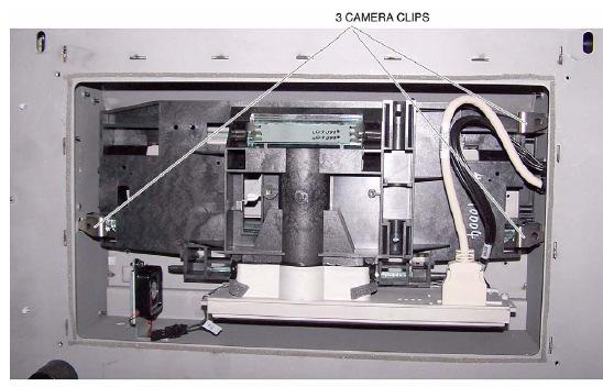 Figure 14 and 15 - Remove lower scan module with lower scan module PCB.