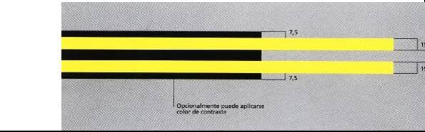A3 AGA/AOP/SG/8 Figure 1-11-2 Apron edge marking 4. Criteria for applying contrasting colour 4.1. Contrasting colour will be applied on rigid pavement.