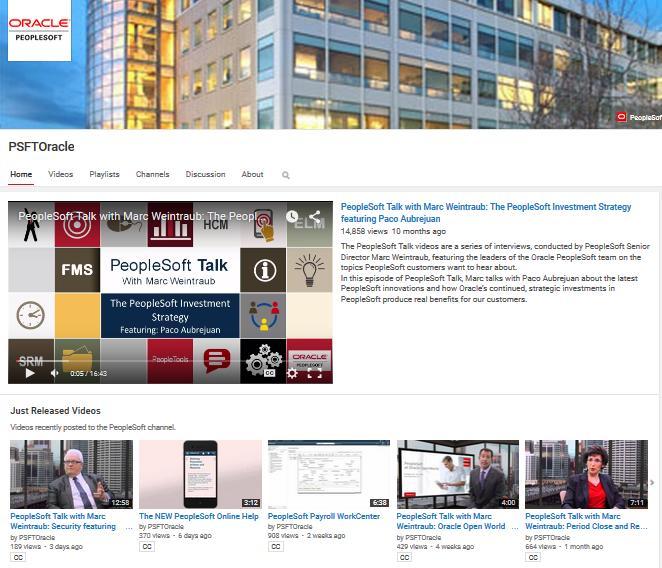 Video Feature Overviews and PeopleSoft Talks