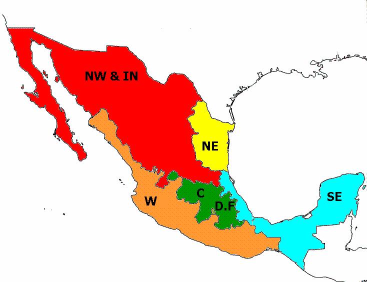 MEXICO S CLIMATE REGIONS 1. NORTHWEST & INTERIOR NORTH (NW & IN) 1.