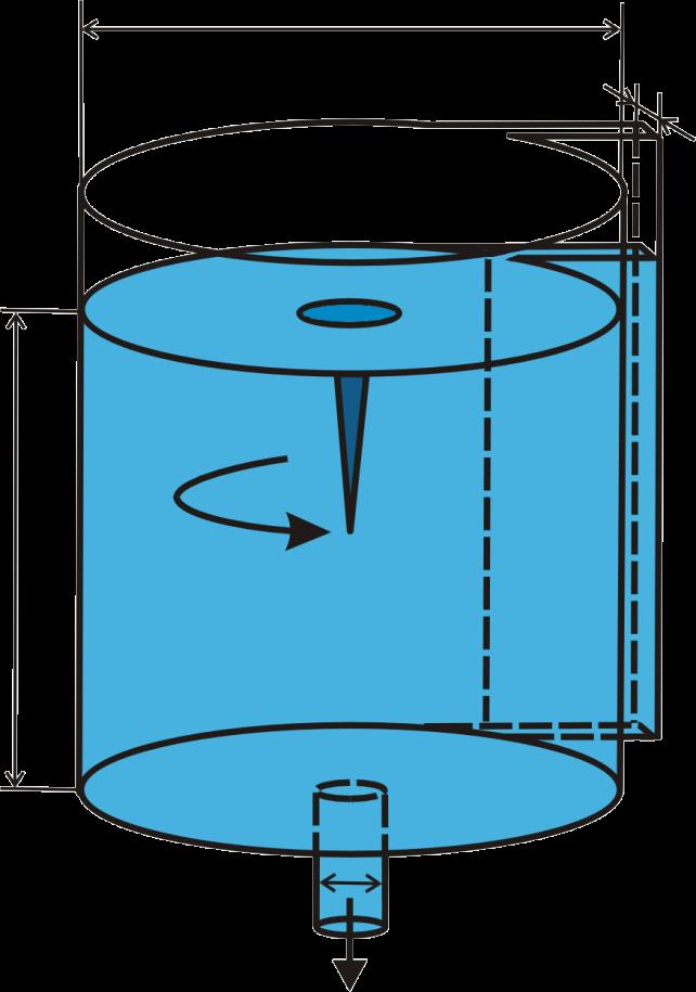 submergence (500 mm) Validation Experiment of Moriya cylindrical tank, vertical pump intake (outlet diameter 50 mm) tangential water inlet, width 40 mm vessel diameter (400 mm) inlet width (40 mm)