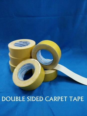 DOUBLE SIDED CARPET TAPE Double sided cloth tape coated with natural rubber, calendared adhesive on both sided.