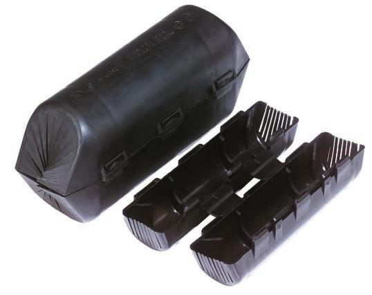 Splice Insulators and Insulating Covers H-Tap Insulating Covers (Soft Covers) Eliminates taping Provided with three positive locking latches and overlapping fringe for maximum cable insulation Min.