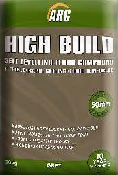 PRODUCT GUIDE - PREPARATION PRODUCTS High Build Floor Levelling Compound A high build, flexible, fibre reinforced, rapid-setting floor levelling compound suitable for 2 to 50mm single application.