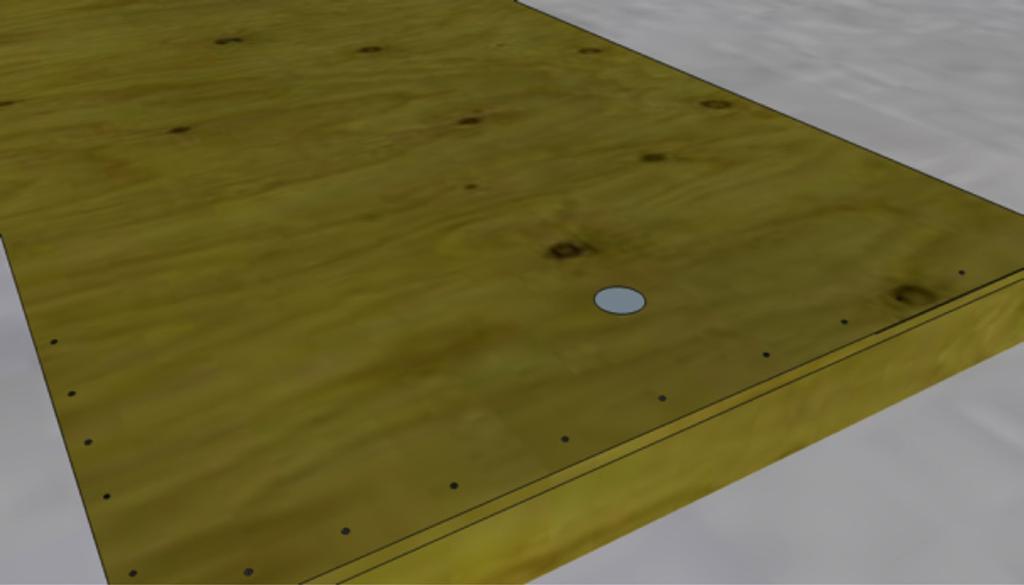 6-cm) screws above and below the center screws in each board. Use the rafter square to maintain your right angles.
