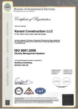 Quality Policy The management & staff of Karani Construction are committed to development and implementation of the quality management system and continuously improving its effectiveness.