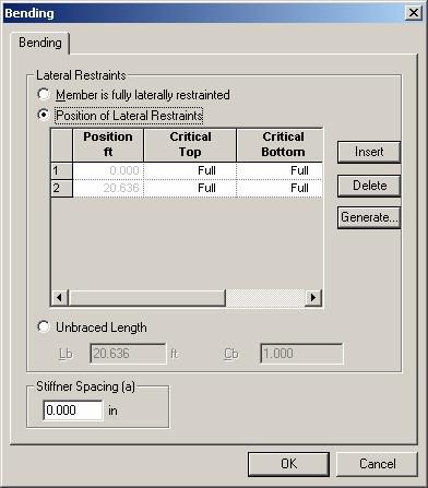 Chapter Five LRFD code The location and type of lateral restraints can be displayed in the Frame and Plot windows.