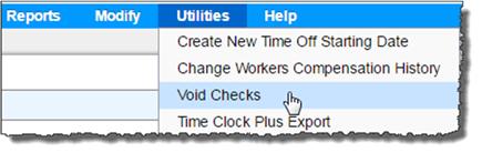 Voiding Payroll Checks Hover over Utilities and then click Void Checks to navigate to undo a payroll check that may have been