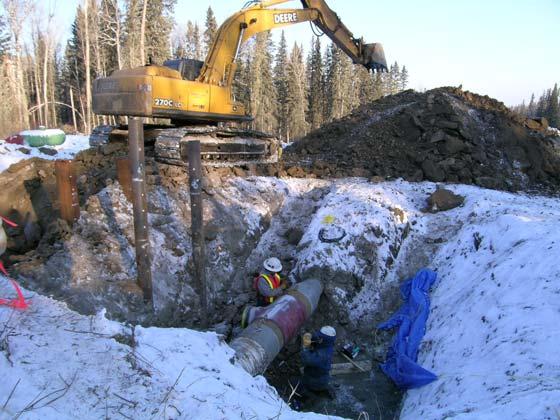 realignment and re-welding of pipeline sections Avoid inerting / gas freeing