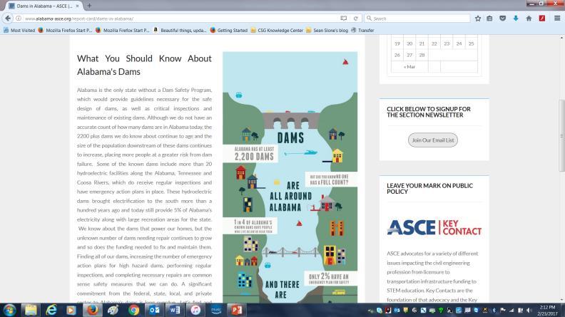 administered dam safety program ASCE and
