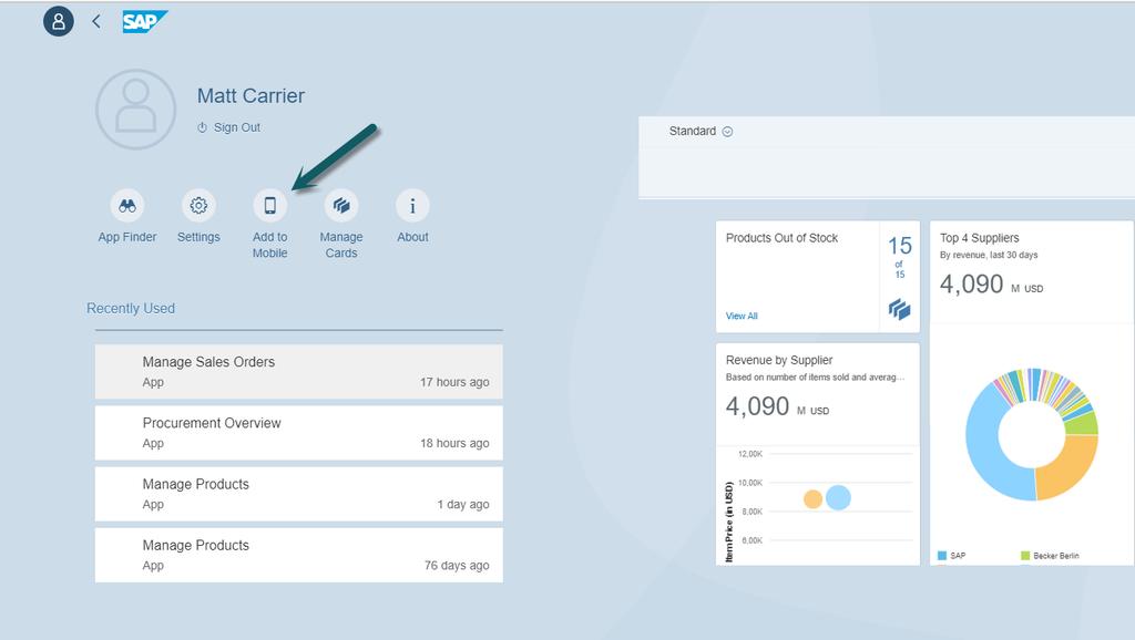 SAP Cloud Platform Mobile Services SAP Mobile Cards Benefits Reduce costs by mobilizing data in familiar Wallet style apps without development
