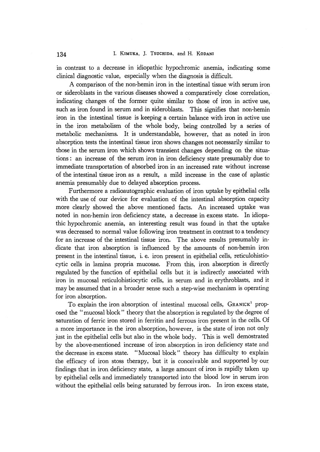 Acta Medica Okayama, Vol. 18 [1964], Iss. 3, Art. 3 134 1. KIMUKA, J. TSUCHIDA, and H.
