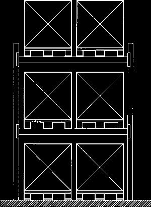 A typical pallet rack layout is shown on figure (1): single rows at the walls and