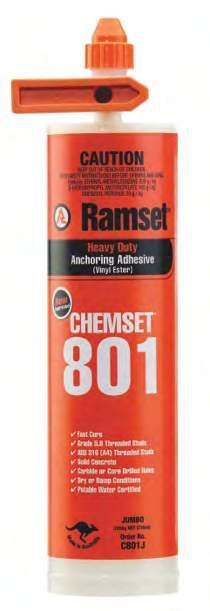 CHEMSET 801 A high performance chemical resistant vinyl ester adhesive.