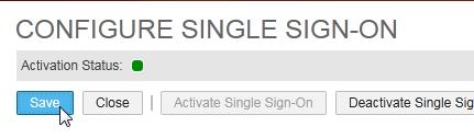 Select Save to save the Single Sign-On configuration. 8.