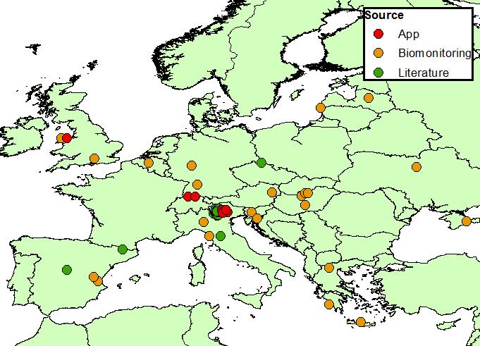 ozone-induced leaf injury on crops and (semi-)natural vegetation was reported since 2007 in Europe. Data until 2006 was reported previously. 4 8.